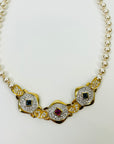 1960s COSTUME PEARLS TUTTI FRUITTI NECKLACE