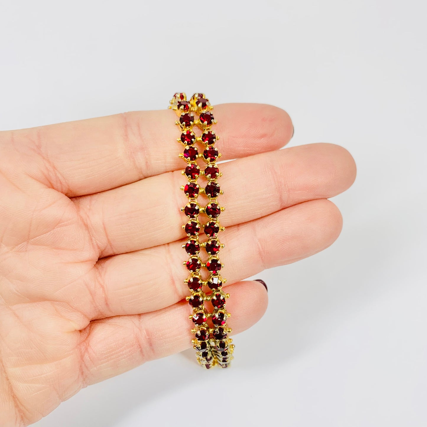 50s COSTUME RUBY PASTES BRACELET