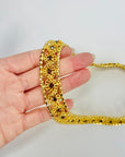 1950s CORO MESH AMBER COGNAC CRYSTALS COLLAR NECKLACE