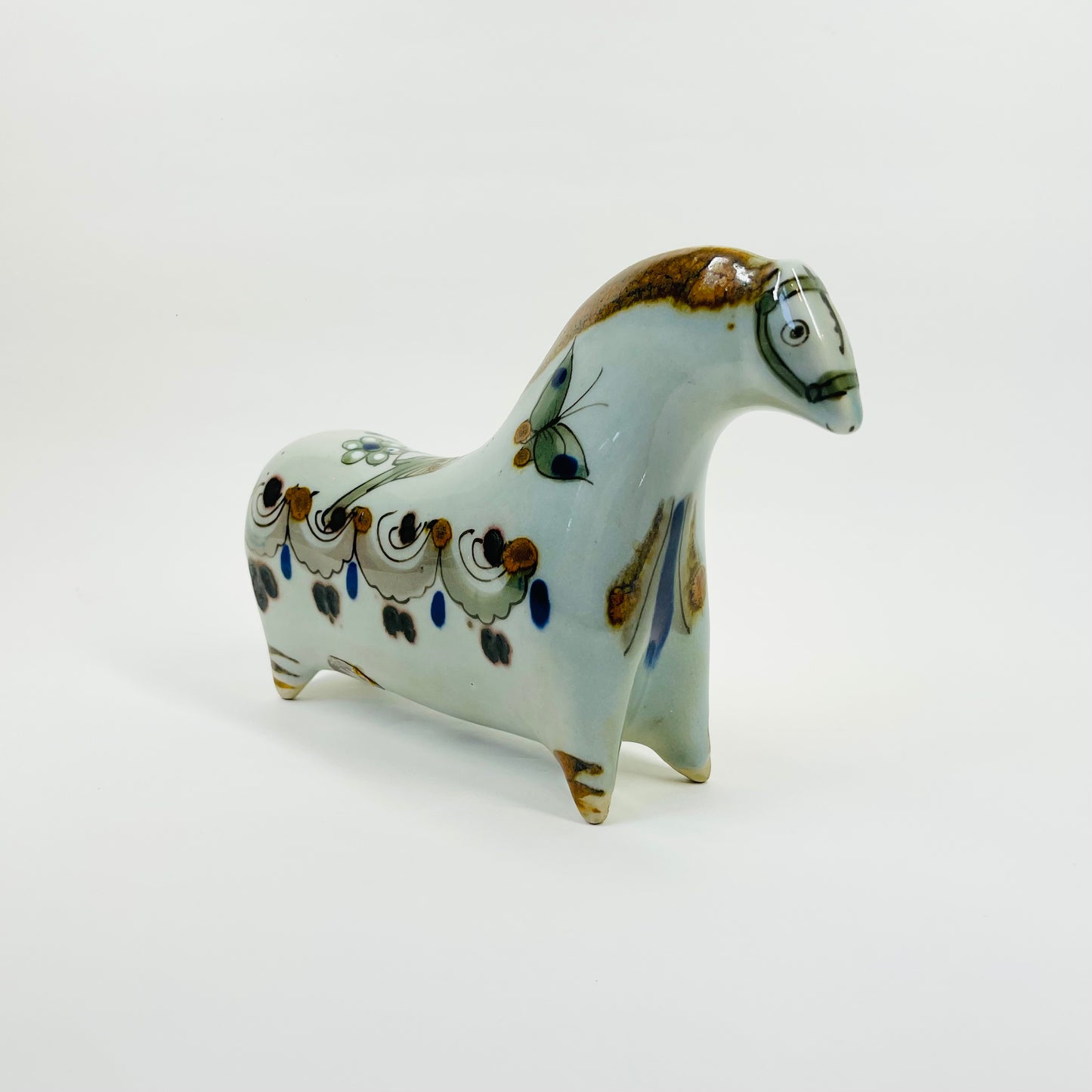 1950s HAND PAINTED EL PALOMAR KEN EDWARDS MEXICAN POTTERY HORSE