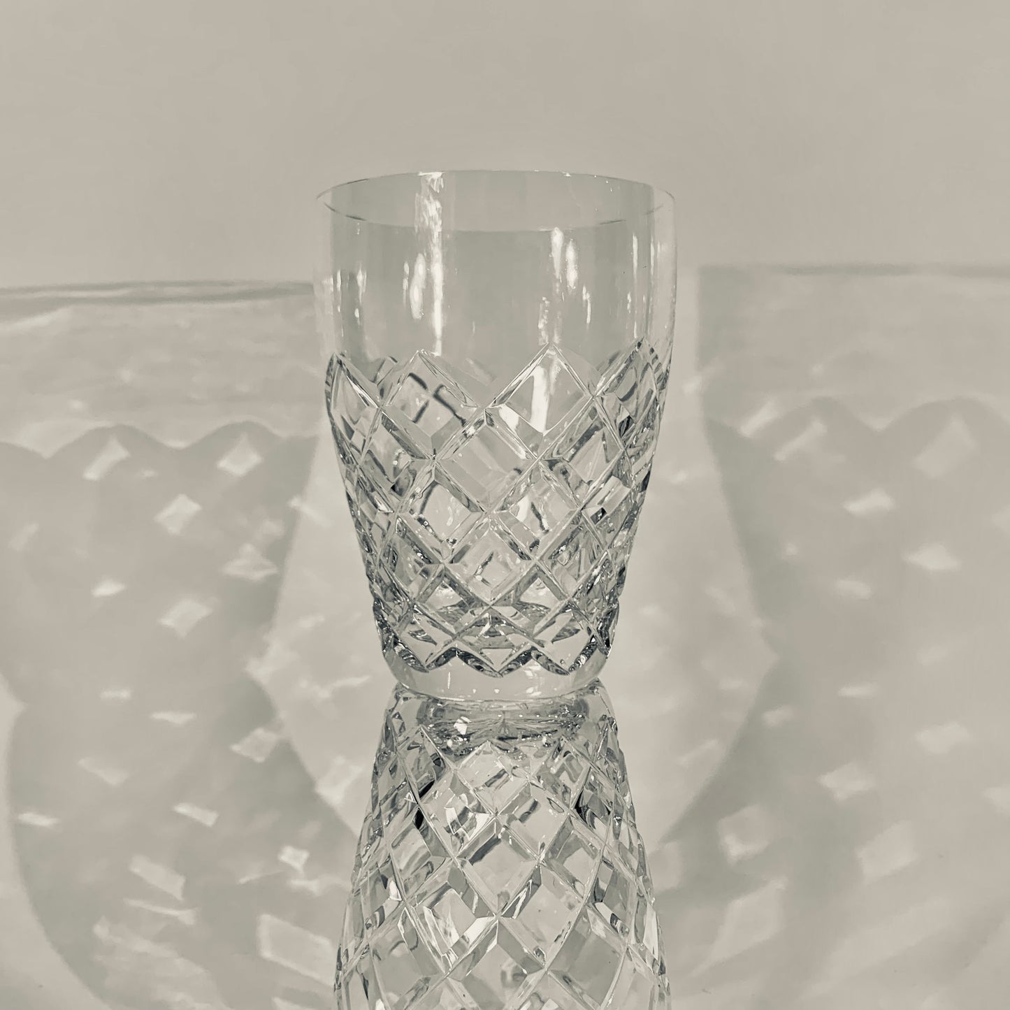 ANTIQUE BOHEMIAN CUT DIAMOND CRYSTAL TUMBLERS