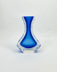 1970s MURANO COBALT BLUE TEXTURED GLASS POSY VASE