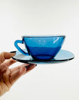 1970s VERECO BLUE TEMPERED GLASS COFFEE SET