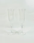 1980s FRANCE DURAND FROSTED CRYSTAL CHAMPAGNE FLUTES