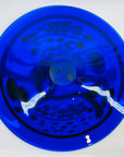 LARGE ANTIQUE COBALT BLUE MURANO GLASS CHARGER PLATE/SHALLOW BOWL WITH MILLEFIORI & MURRINE DECORATIONS