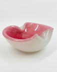 1950s MURANO PINK SPECKLED CASED WHITE OPALINE BOWL/ASHTRAY