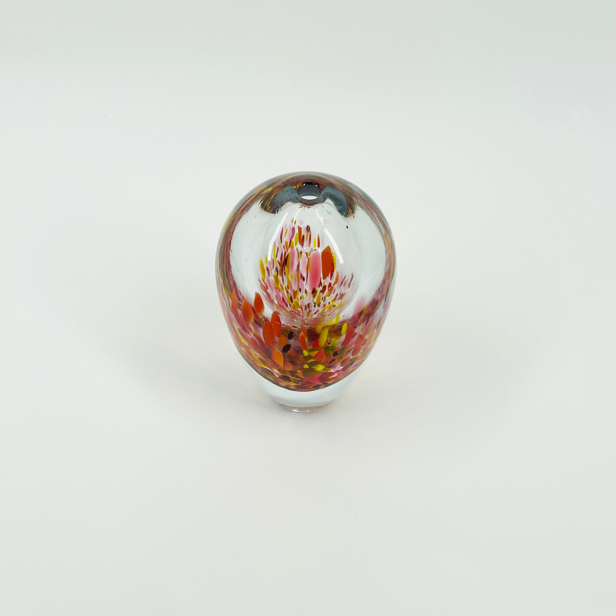 1950s ITALIAN MURANO SPATTER SOMMERSO GLASS MINI SQUAT VASE