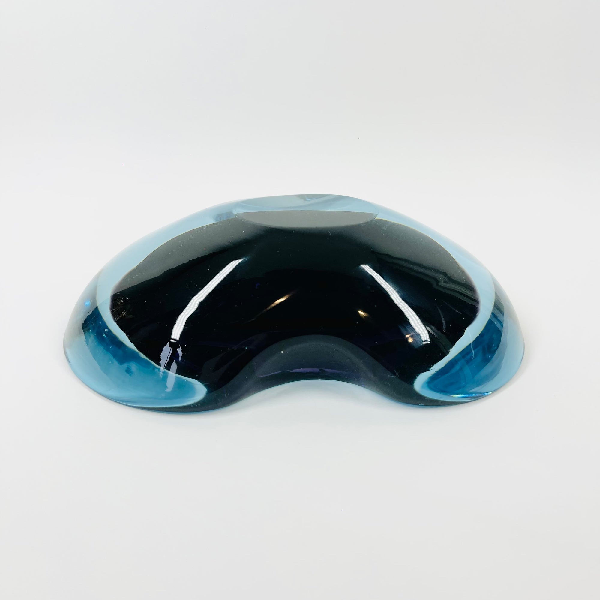 1950s BLUE PURPLE MURANO SOMMERSO GLASS BEAN BOWL