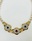 1960s COSTUME PEARLS TUTTI FRUITTI NECKLACE