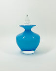 1990s HAND MADE BLUE SOMMERSO GLASS PERFUME BOTTLE