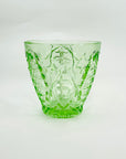 ANTIQUE ART DECO PRESSED GREEN DEPRESSION GLASS VASE