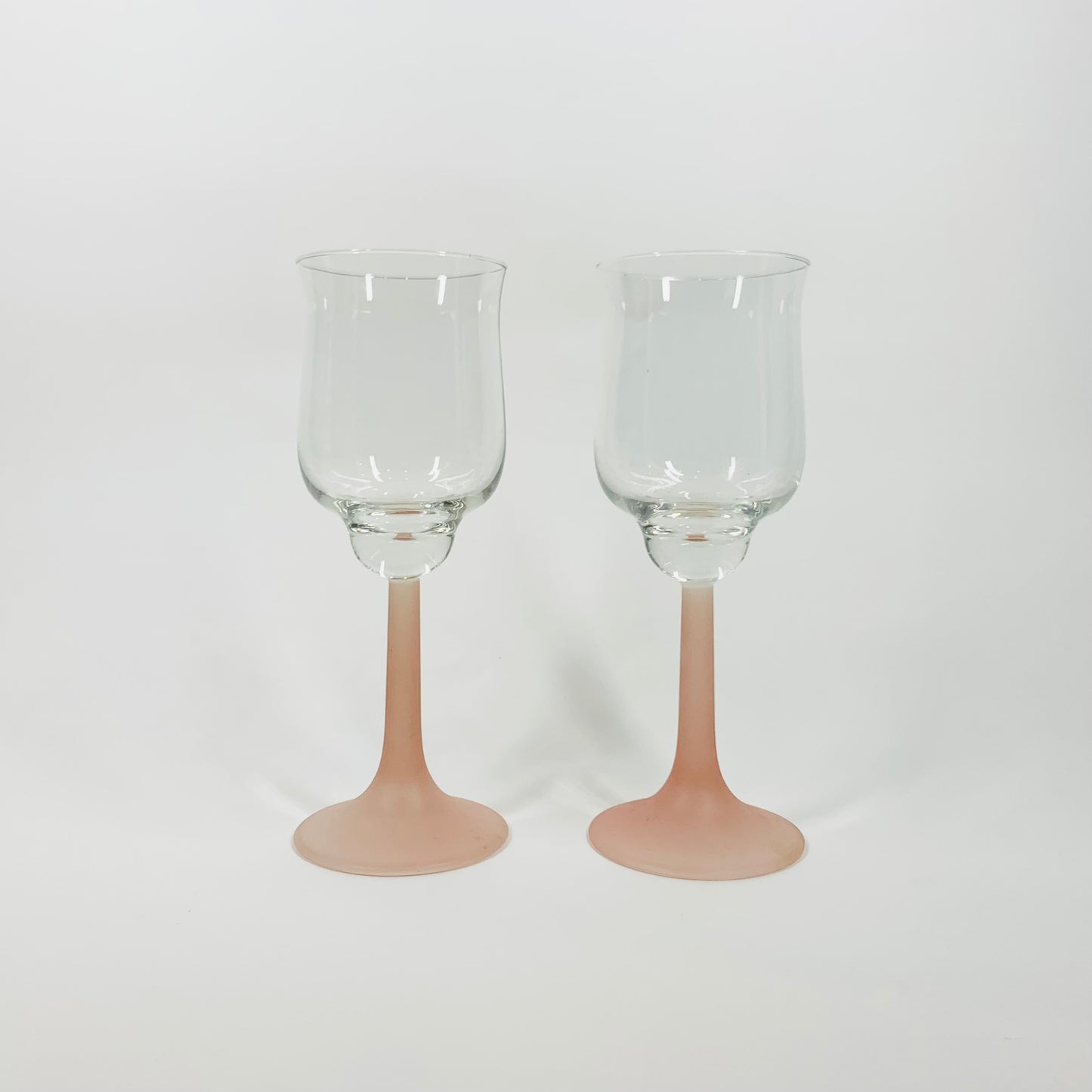 1960s FRENCH LUMINARC SATIN STEM WINE GLASSES