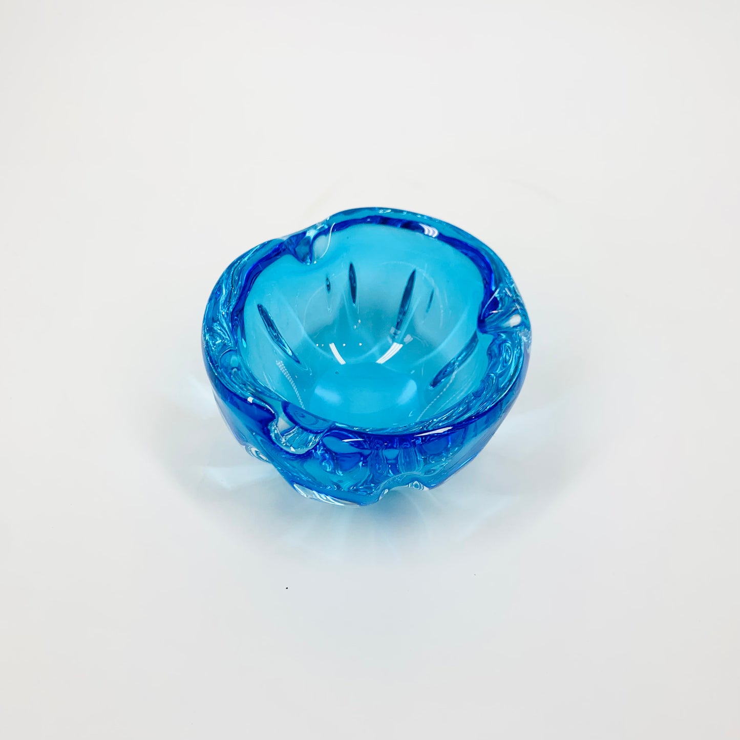 TURQUOISE MURANO PINCHED BOWL