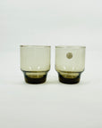 1950s GREY MINI TUMBLER GLASSES WITH PINCHED BASE