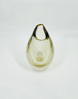 1960s HOLMEGAARD CITRINE AMBER GLASS SWUNG POSY VASE BY PER LUTKEN