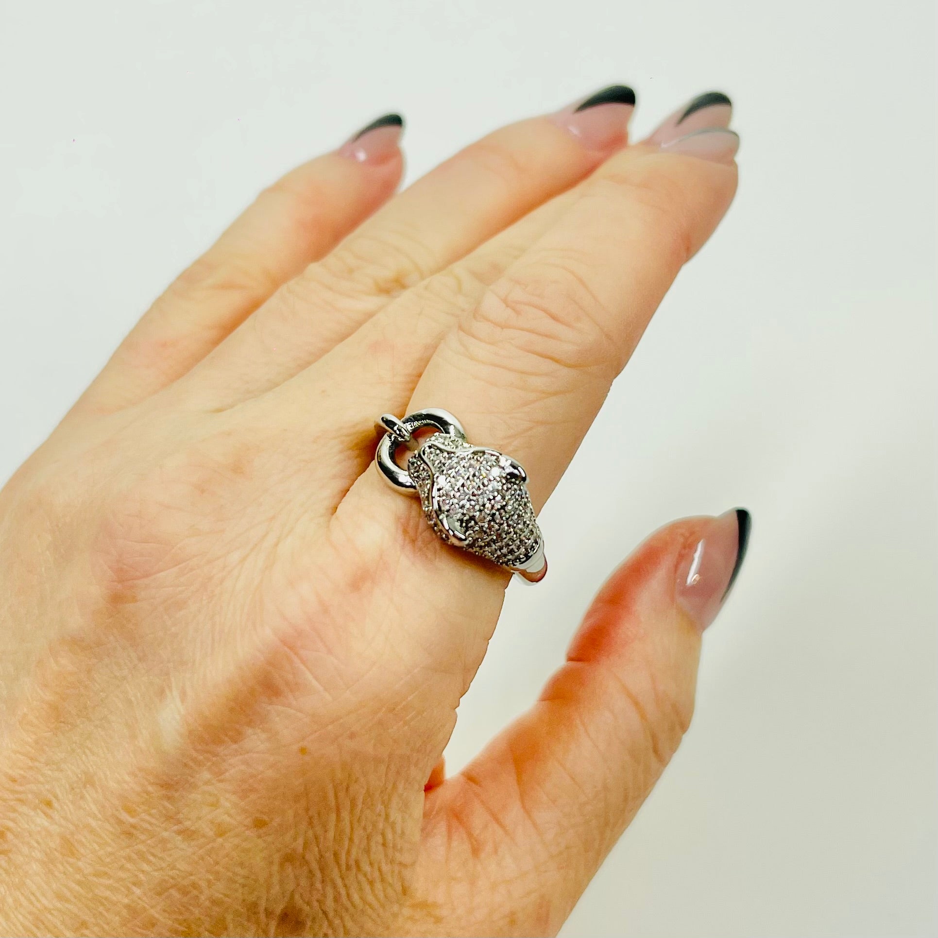1980s STERLING SILVER PANTHER RING
