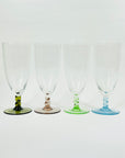 1950s ITALIAN HARLEQUIN SHORT TWIST STEM CHAMPAGNE FLUTES