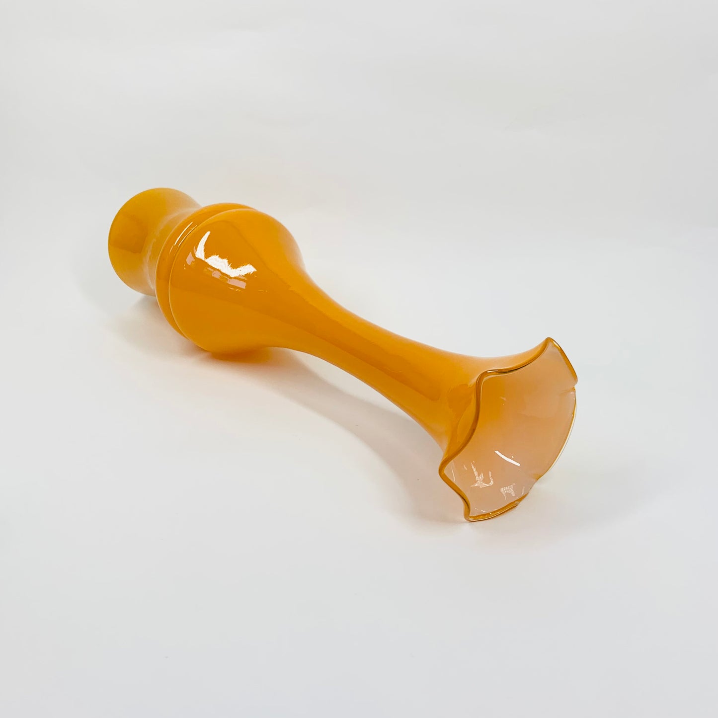 MCM CASED ORANGE RUFFLE RIM VASE