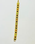 1950s BYZANTINE STYLE TUTTI FRUITTI FANCY LINKS BRACELET
