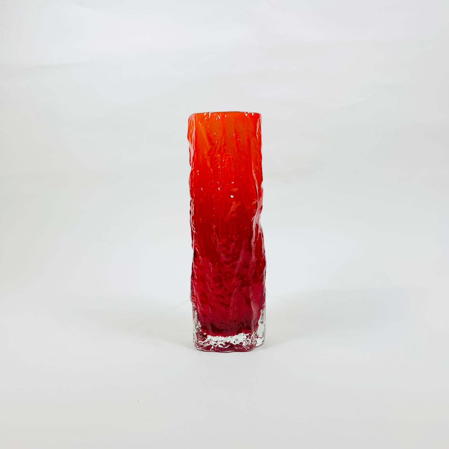 CASED RED BARK GLASS VASE