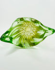 1970s JAPANESE LIME GREEN OMBRE SOMMERSO GLASS VASE