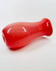 1980s MOUTH BLOWN CASED RED ART GLASS VASE