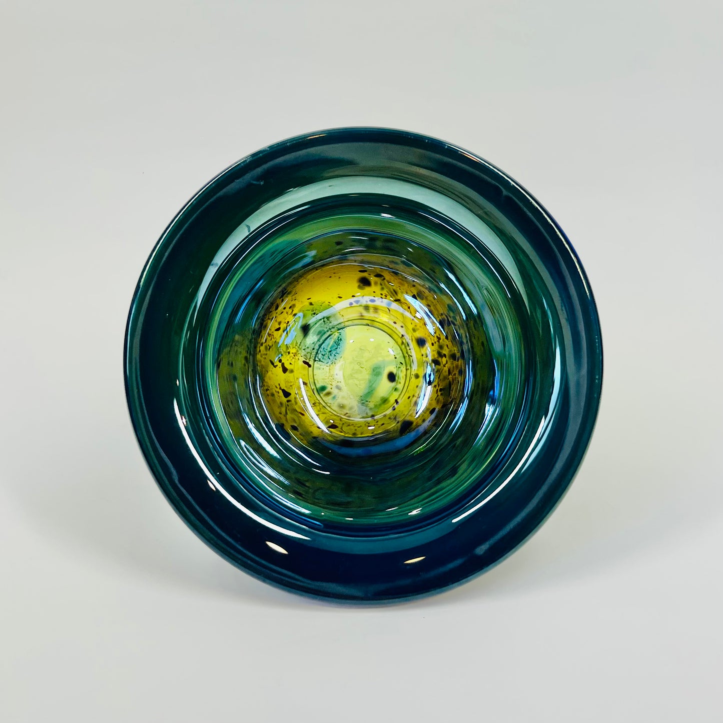 ABSTRACT ART GLASS SMALL BOWL BY ROLLIN KARG