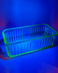 ANTIQUE DEPRESSION GREEN URANIUM GLASS FRIDGE BOX