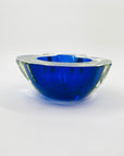 1940s BLUE GREEN COBALT BLUE SOMMERSO URANIUM GLASS GEODE BOWL