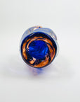 1960s CZECH PINK COBALT BLUE TWIST SOMMERSO GLASS POSY VASE BY JOSEF HOSPODKA