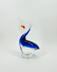 1980s CZECH BLUE GLASS PELICAN
