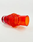 1960s FINNISH RED ORANGE OMBRE GLASS HOOP VASE BY TAMARA ALADIN FOR RIIHIMAEN LASI