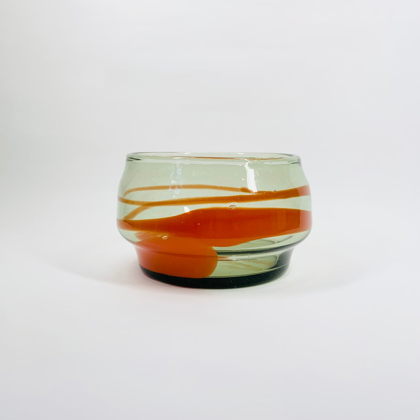 80s GREY ORANGE GLASS BOWL