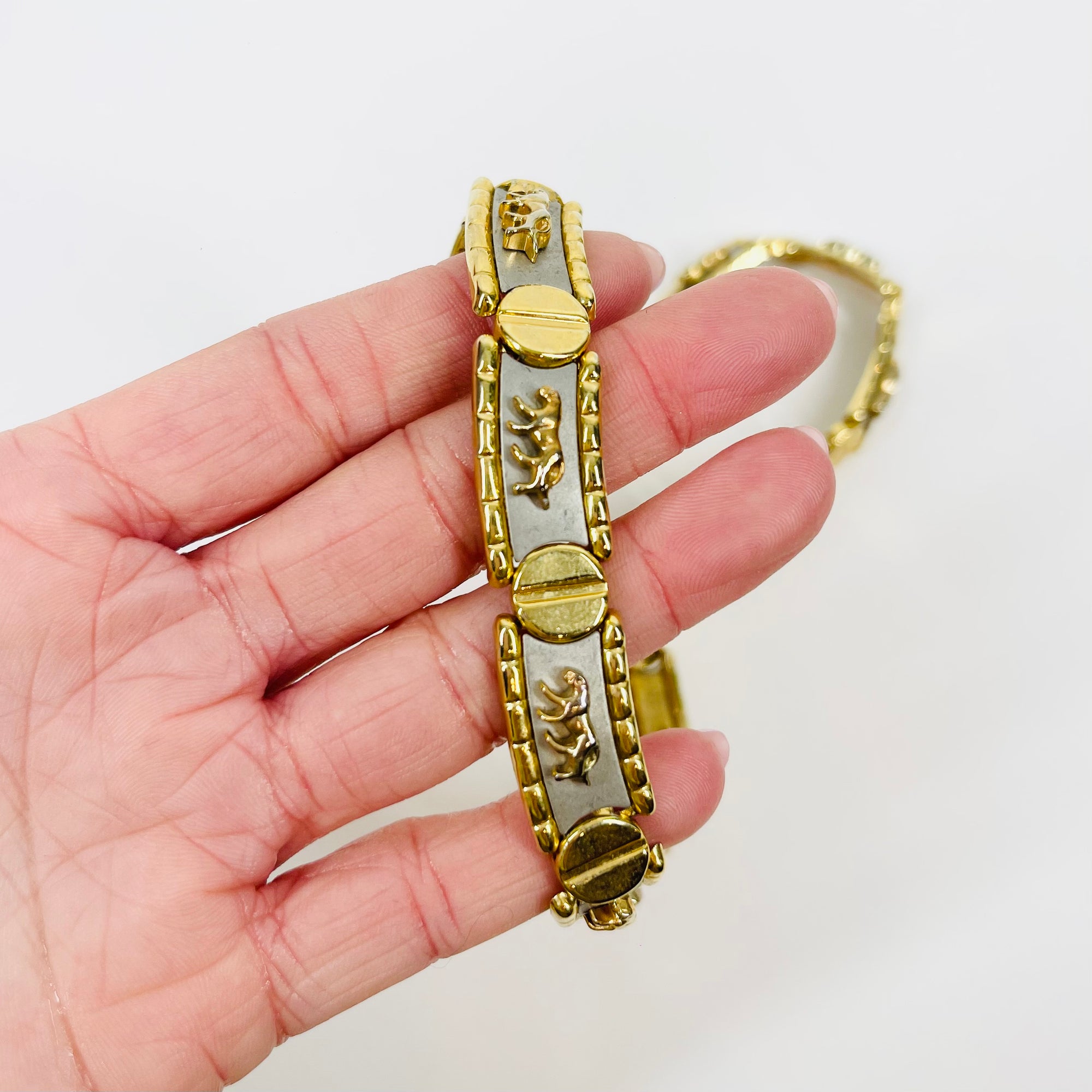 1980s PARK LANE TWO TONE PANTHER COLLAR NECKLACE