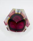 1950s FACETED MURANO PURPLE PINK BLUE YELLOW GEODE BOWL