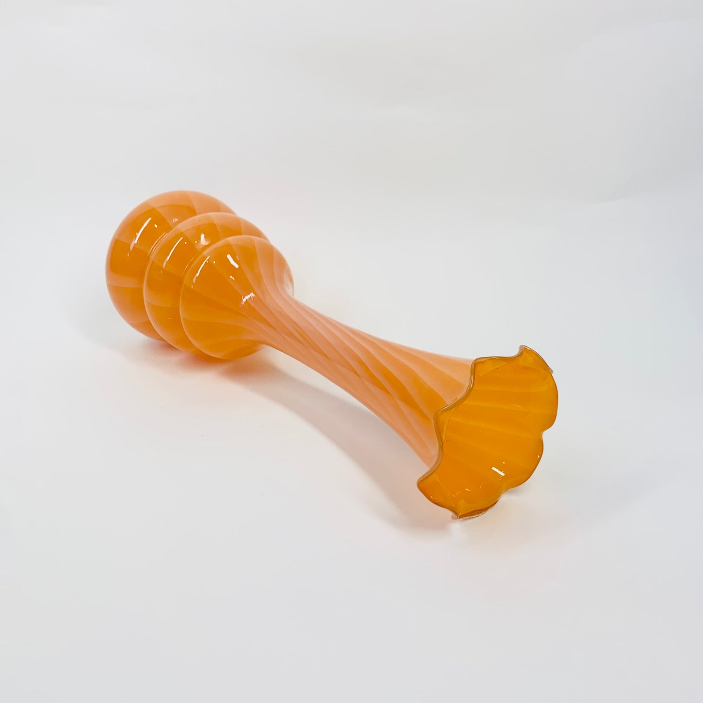 MCM CASED CANE ORANGE RUFFLE RIM VASE