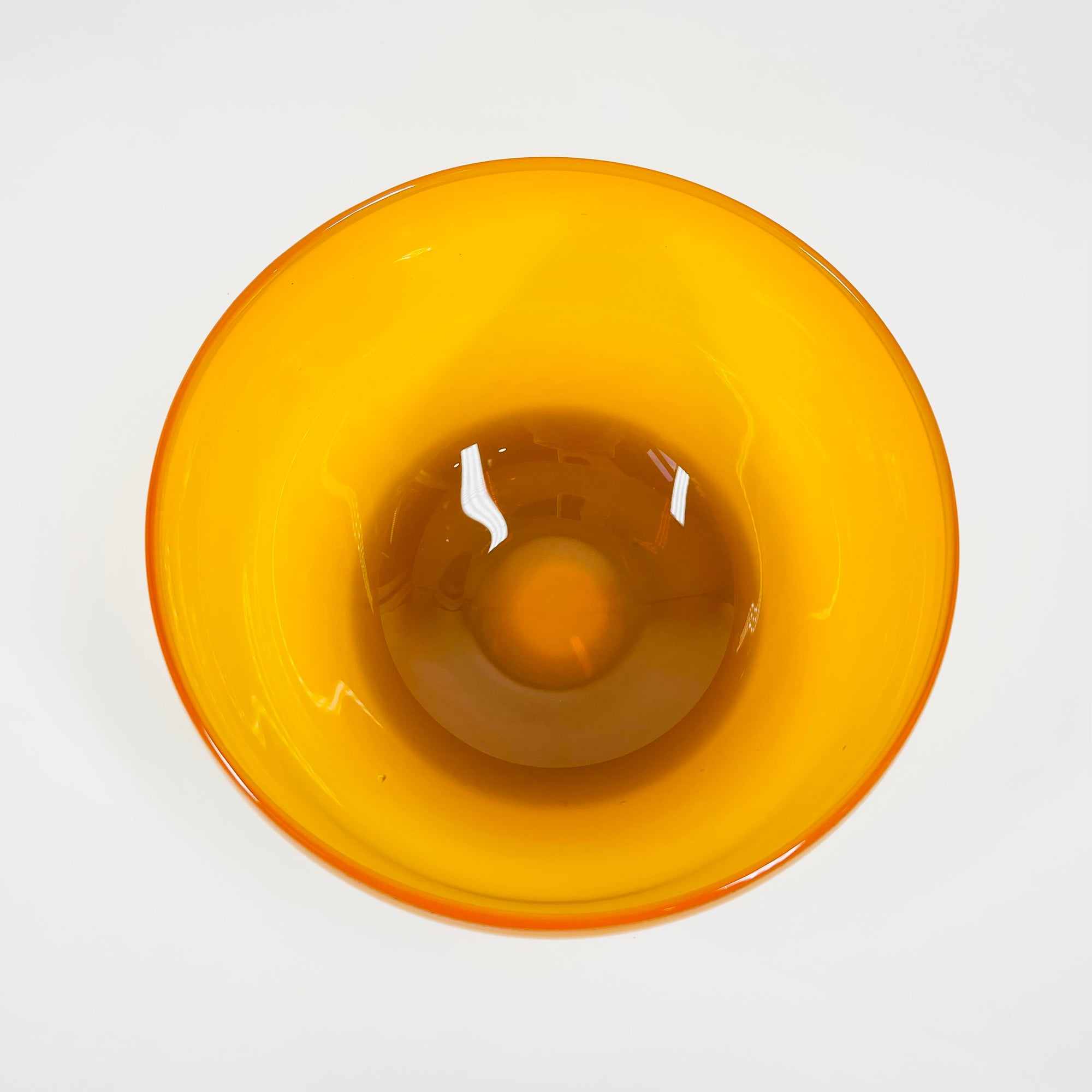 1960s ORANGE OPALESCENT GLASS BOWL BY ERIK HOGLUND FOR BODA