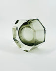 1950s SMOKY GREY MURANO MANDRUZZATO SOMMERSO FACETED GLASS HEXAGON BOWL
