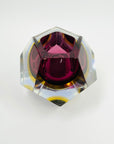 1950s FACETED MURANO PURPLE PINK BLUE YELLOW GEODE BOWL