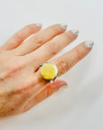 1950s DANISH SPINNER SILVER RING WITH MOHER OF PEARL AND ONYX