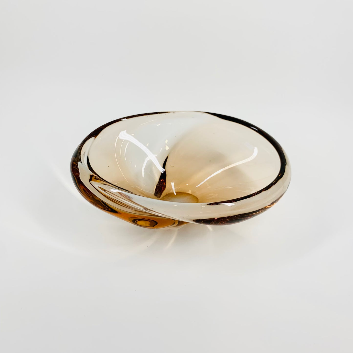 1950s MURANO PEACH GLASS BOWL