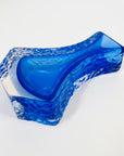 1970s MURANO COBALT BLUE TEXTURED GLASS POSY VASE