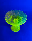 ANTIQUE URANIUM GLASS COMPORT