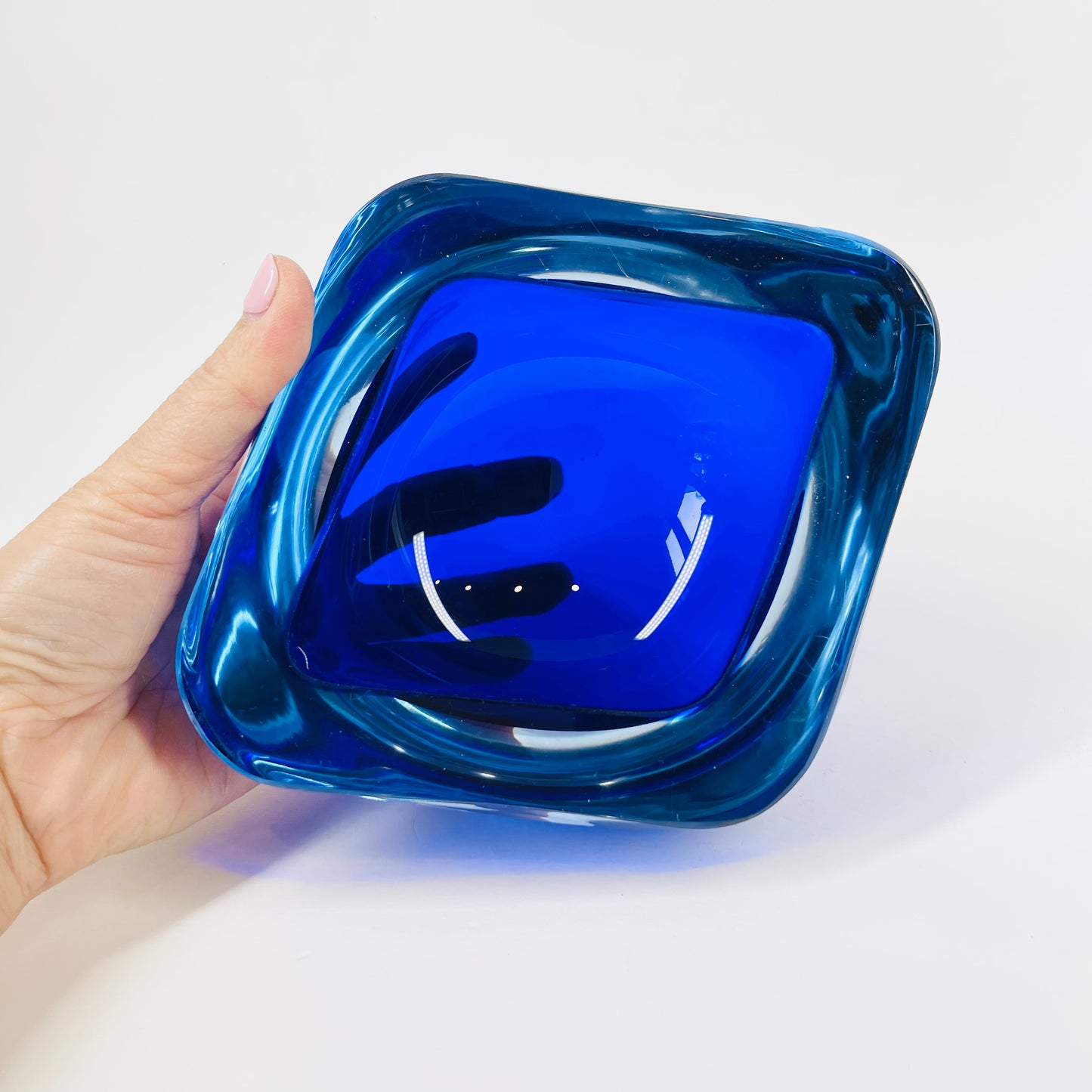 1950s COBALT BLUE MURANO SOMMERSO GLASS BOWL