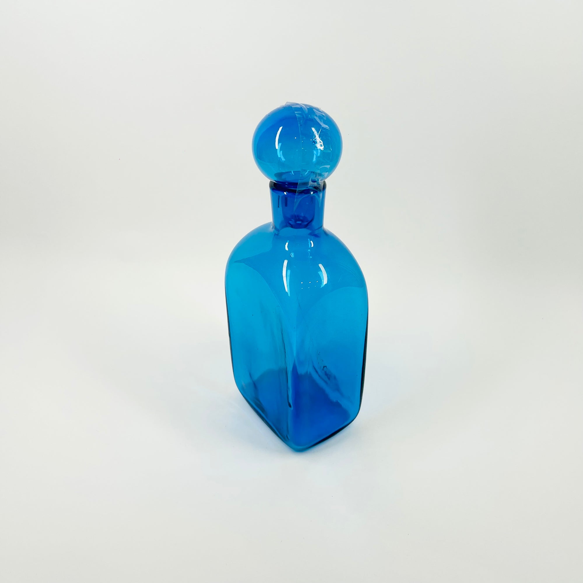 1970s BLENKO KINGFISHER BLUE GLASS DECANTER