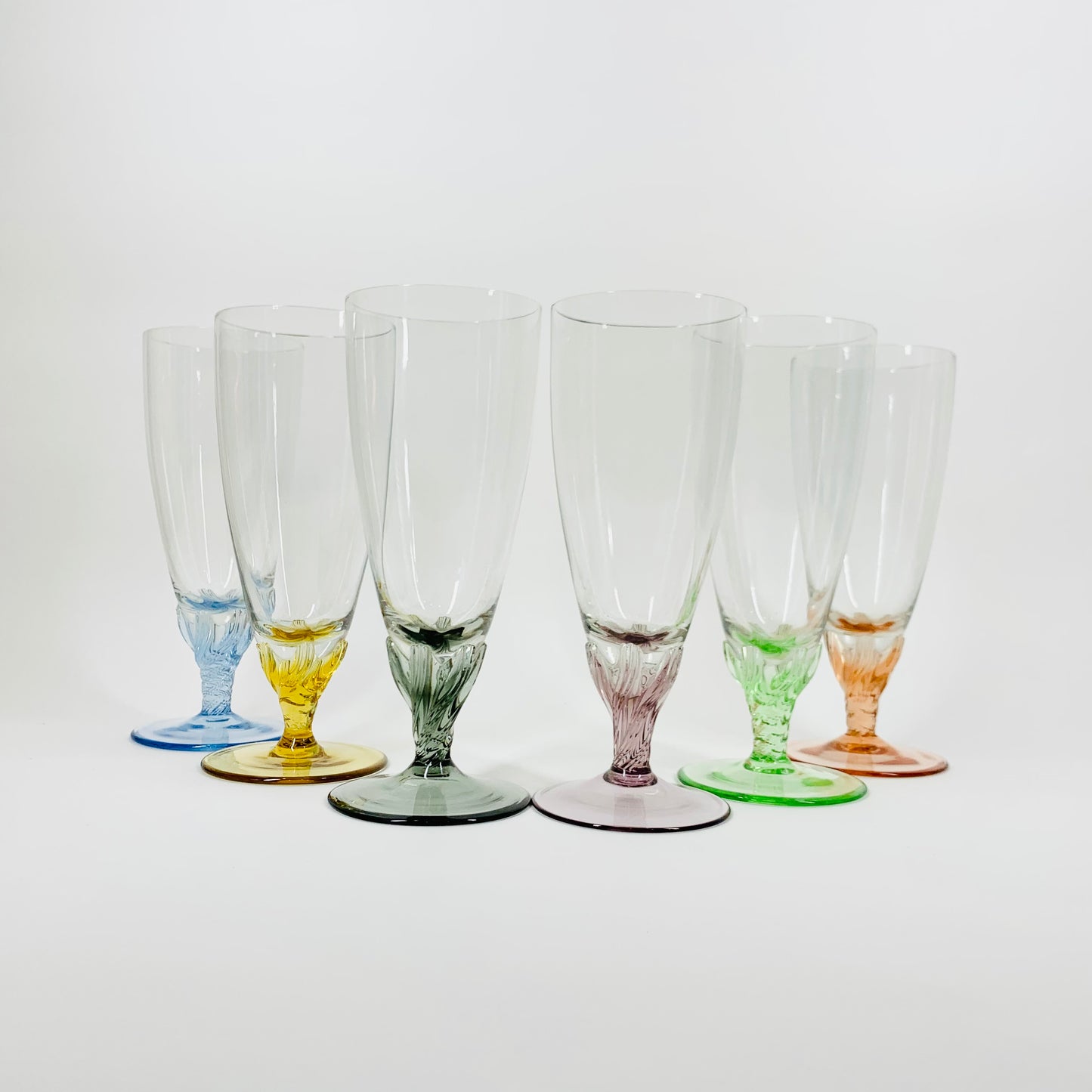 50s HARLEQUIN CHAMPAGNE FLUTES