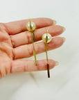 VINTAGE CHRISTIAN DIOR TRIBALES PEARL DANGLY CD BAR PIERCED EARRINGS