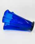 1960s MURANO COBALT BLUE FAZZOLETTO HANDKERCHIEF GLASS VASE