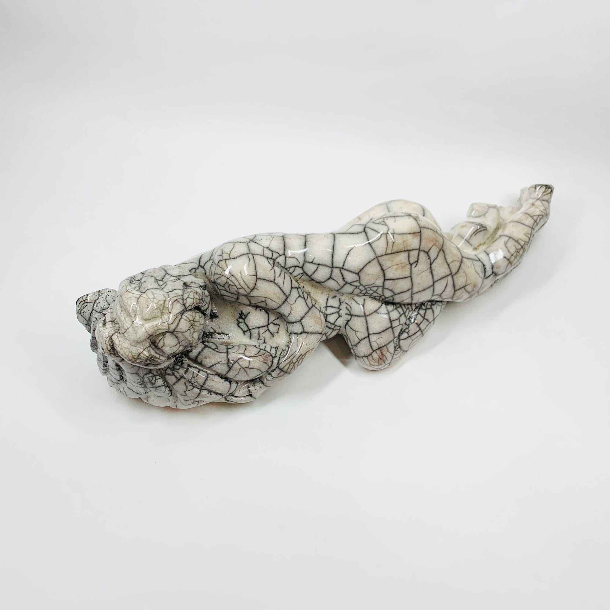 ABSTRACT CRACKLE POTTERY SCULPTURE