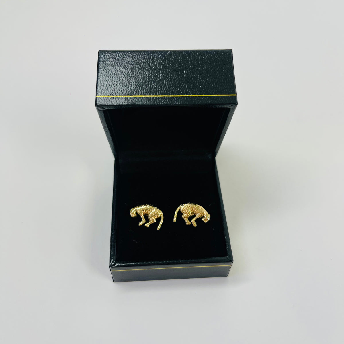 1950s 14K GOLD PANTHER STUD EARRINGS